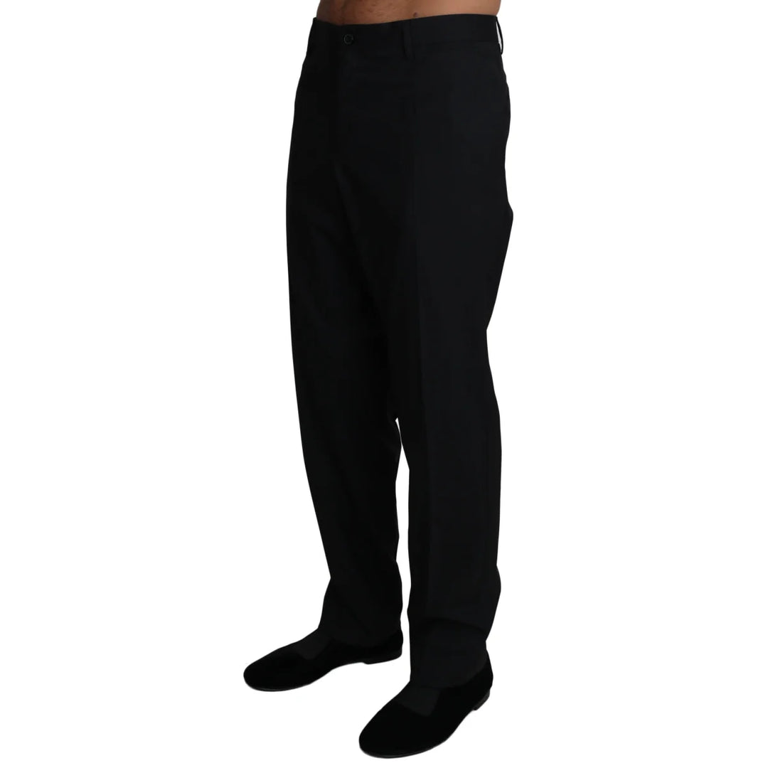 Dolce & Gabbana Black Wool Stretch Dress Trousers Pants