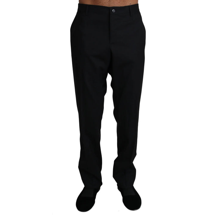 Dolce & Gabbana Black Wool Stretch Dress Trousers Pants