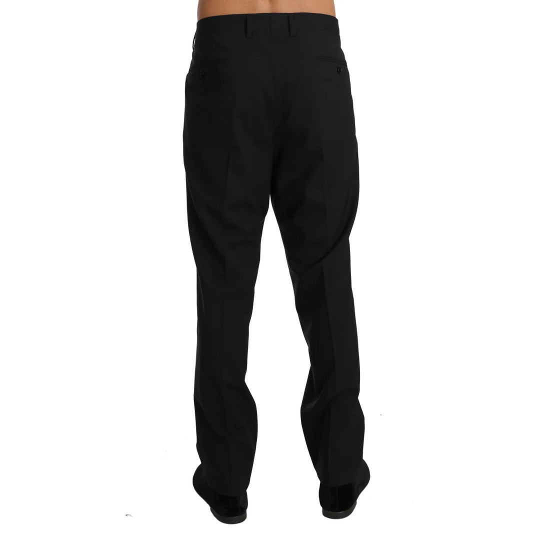 Dolce & Gabbana Black Wool Stretch Formal Trousers