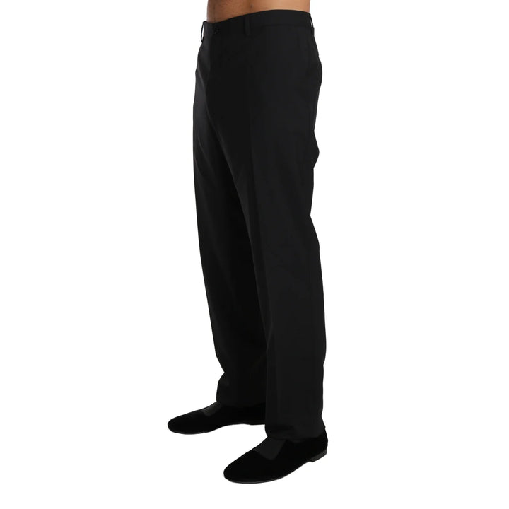Dolce & Gabbana Black Wool Stretch Formal Trousers