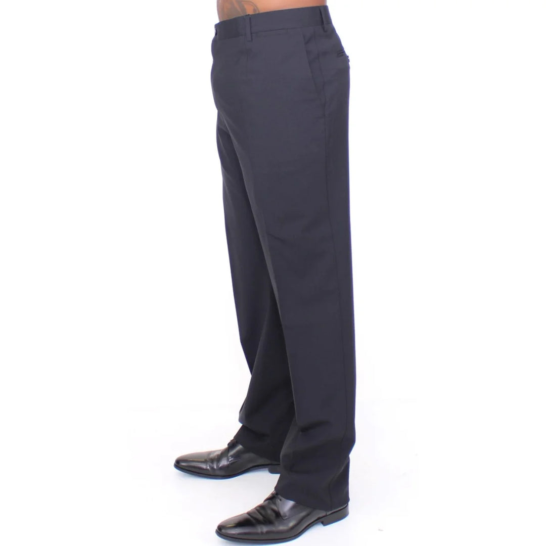 Dolce & Gabbana Black Wool Stretch Pleated Pants