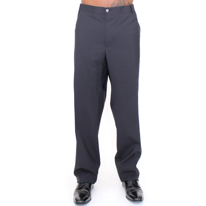 Dolce & Gabbana Black Wool Stretch Pleated Pants