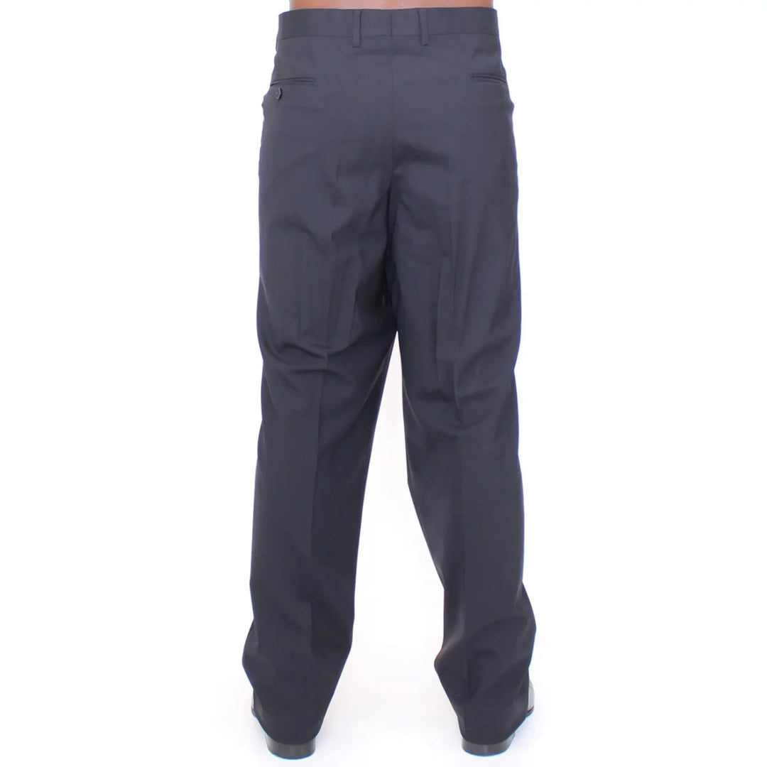 Dolce & Gabbana Black Wool Stretch Pleated Pants