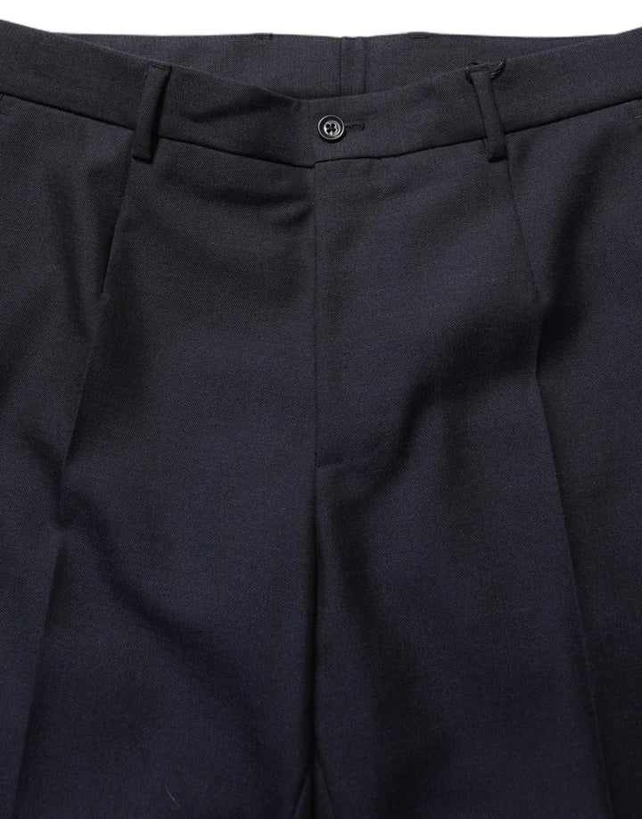 Dolce &amp; Gabbana Black Wool Tapered Leg Dress Trouser Pants