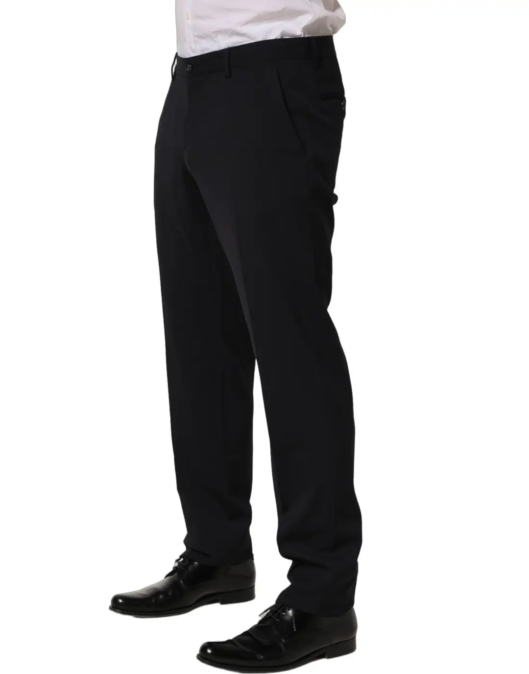 Dolce &amp; Gabbana Black Wool Tapered Leg Dress Trouser Pants
