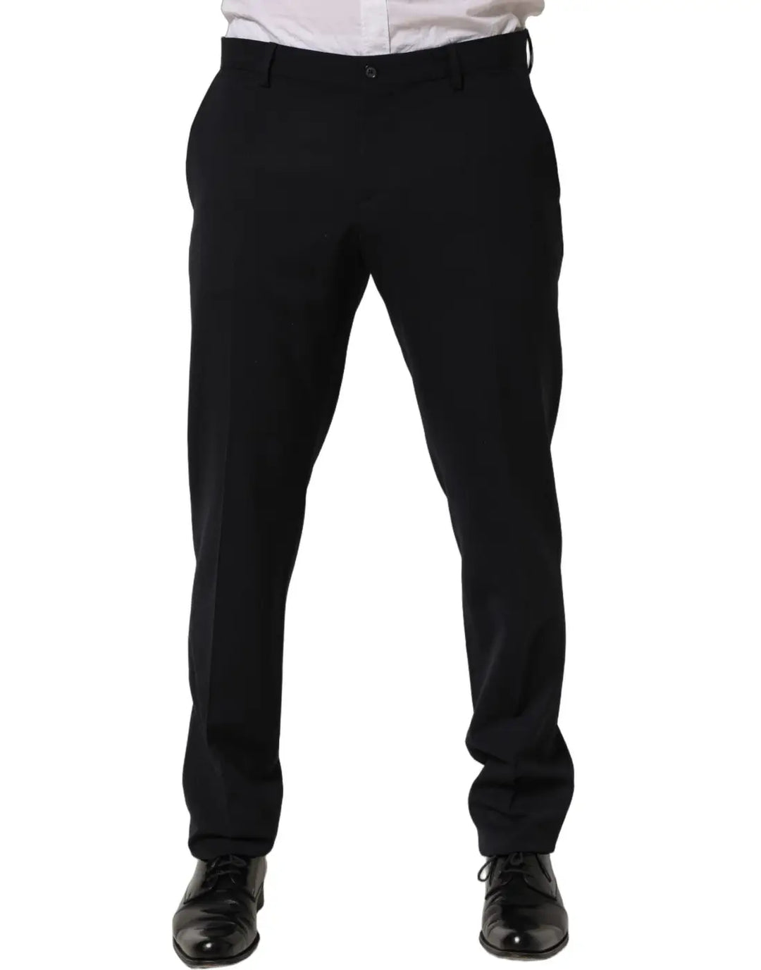 Dolce &amp; Gabbana Black Wool Tapered Leg Dress Trouser Pants