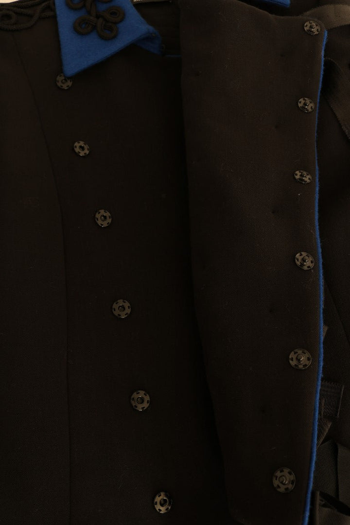 Dolce &amp; Gabbana Trench Coats - Black Wool Jacket