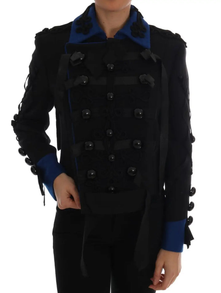 Dolce &amp; Gabbana Black Wool Trench Jacket