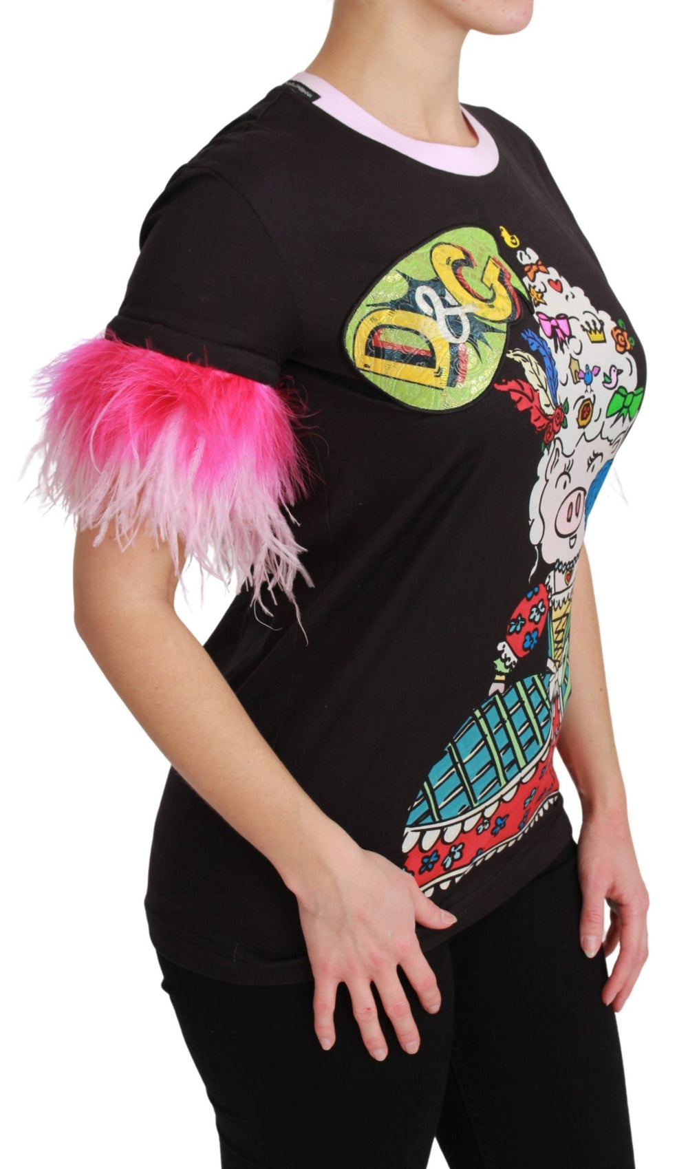 Dolce & Gabbana - Black YEAR OF THE PIG Top Cotton T-shirt