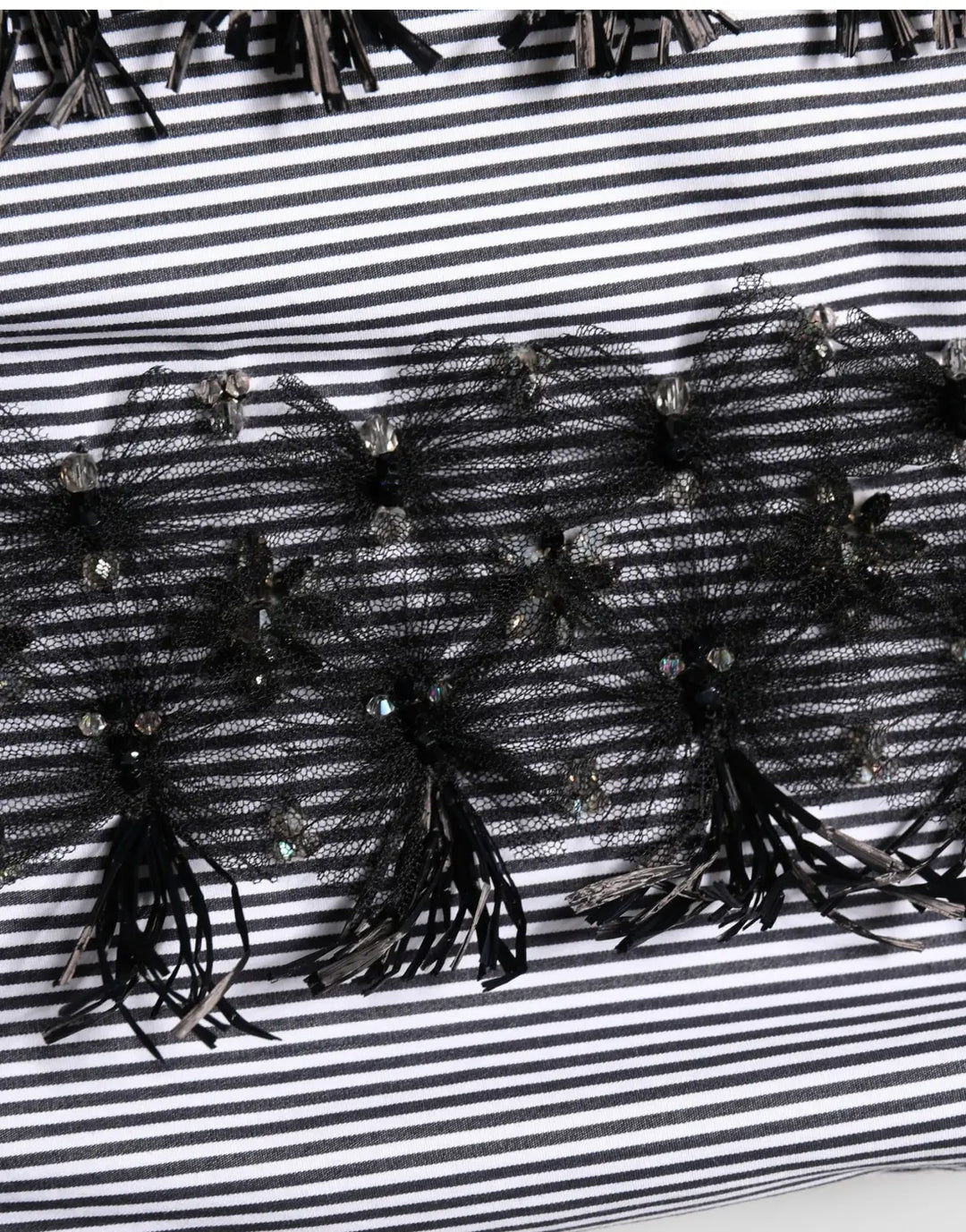 Dolce &amp; Gabbana BlackGray Pinstripe Embellished Trouser Pants