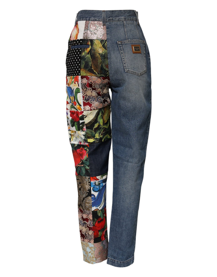 Dolce &amp; Gabbana Blue Amber Patchwork High Waist Denim Jeans