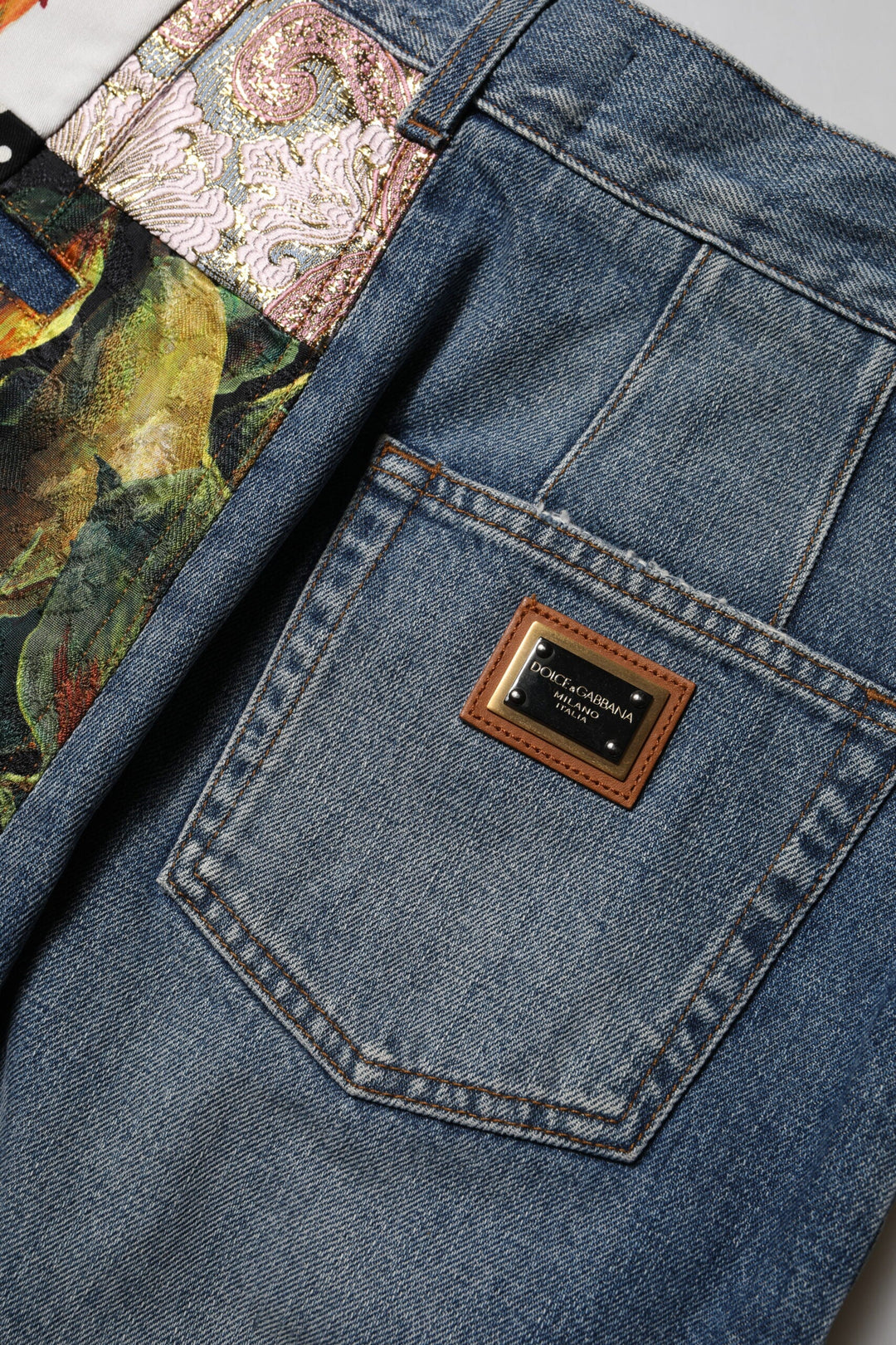 Dolce &amp; Gabbana Blue Amber Patchwork High Waist Denim Jeans