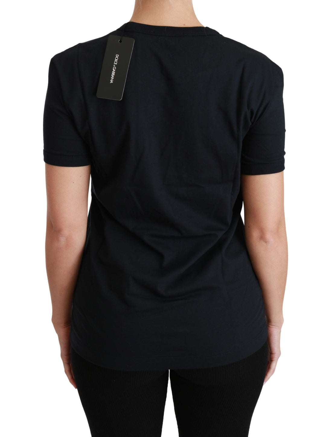 Dolce &amp; Gabbana - Blue Amore Patch Crewneck Cotton Top T-shirt