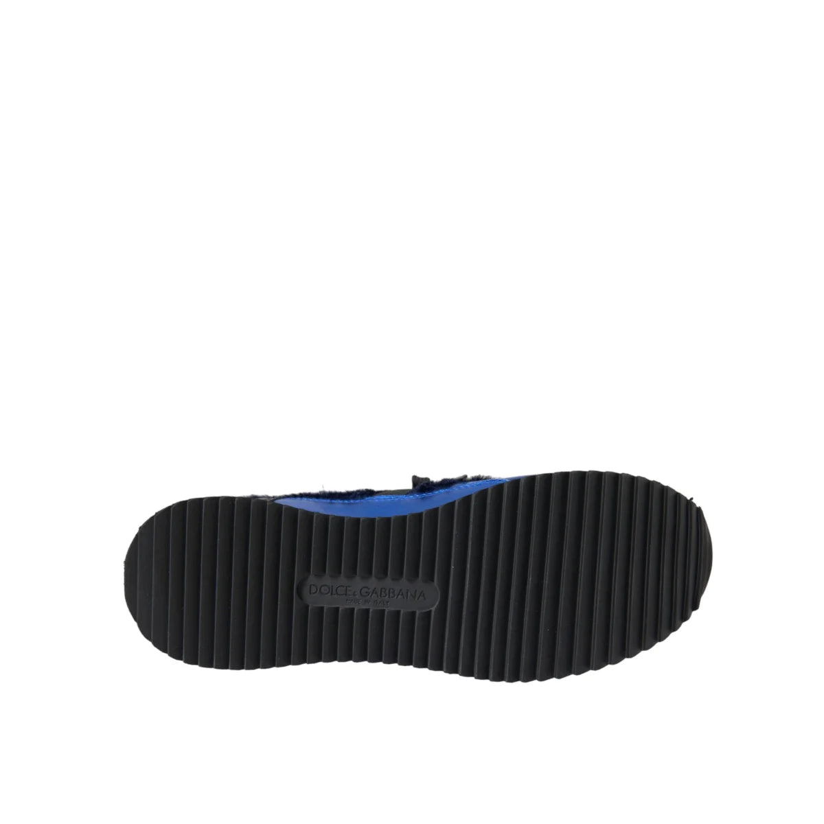 Dolce & Gabbana Blue Black Calf Hair Leather Sneakers Shoes