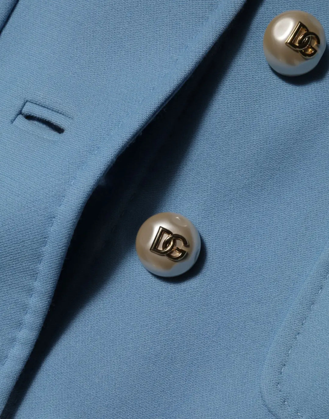 Dolce &amp; Gabbana Blue Buttoned Down Trench Coat Jacket
