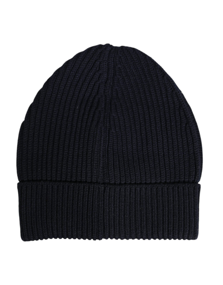 Dolce &amp; Gabbana Blue Cashmere Knitted Winter Beanie Hat