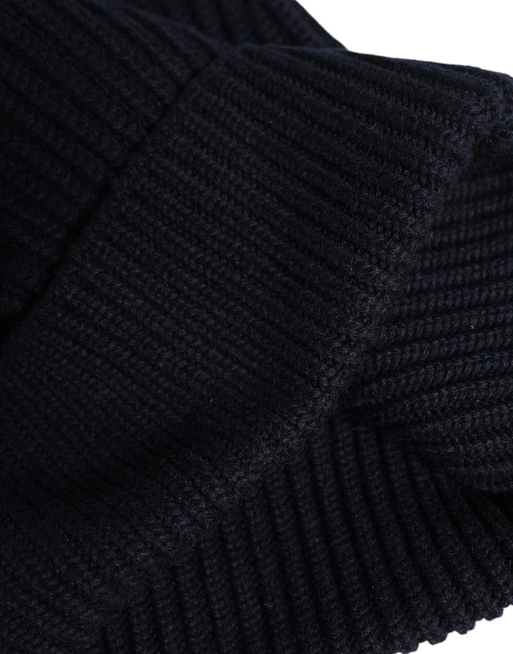 Dolce &amp; Gabbana Blue Cashmere Knitted Winter Beanie Hat