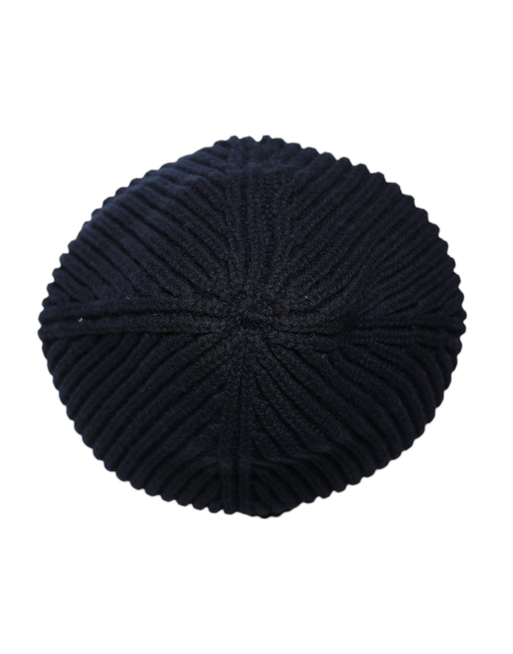 Dolce &amp; Gabbana Blue Cashmere Knitted Winter Beanie Hat