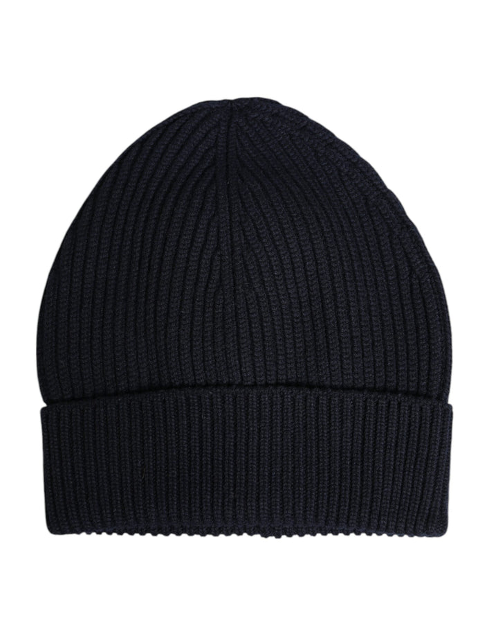 Dolce &amp; Gabbana Blue Cashmere Knitted Winter Beanie Hat
