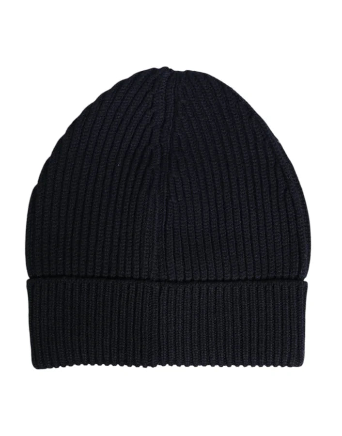 Dolce &amp; Gabbana Blue Cashmere Knitted Winter Beanie Hat