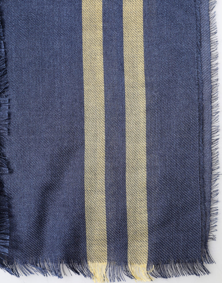 Dolce &amp; Gabbana Blue Cashmere Neck Wrap Shawl Fringes Scarf