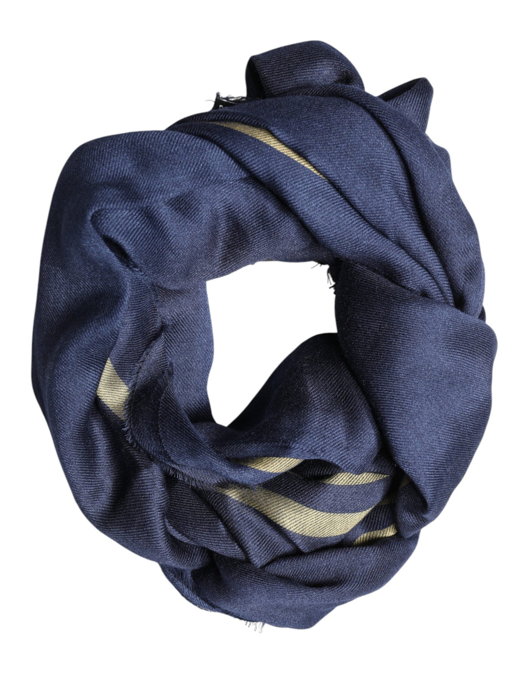 Dolce &amp; Gabbana Blue Cashmere Neck Wrap Shawl Fringes Scarf
