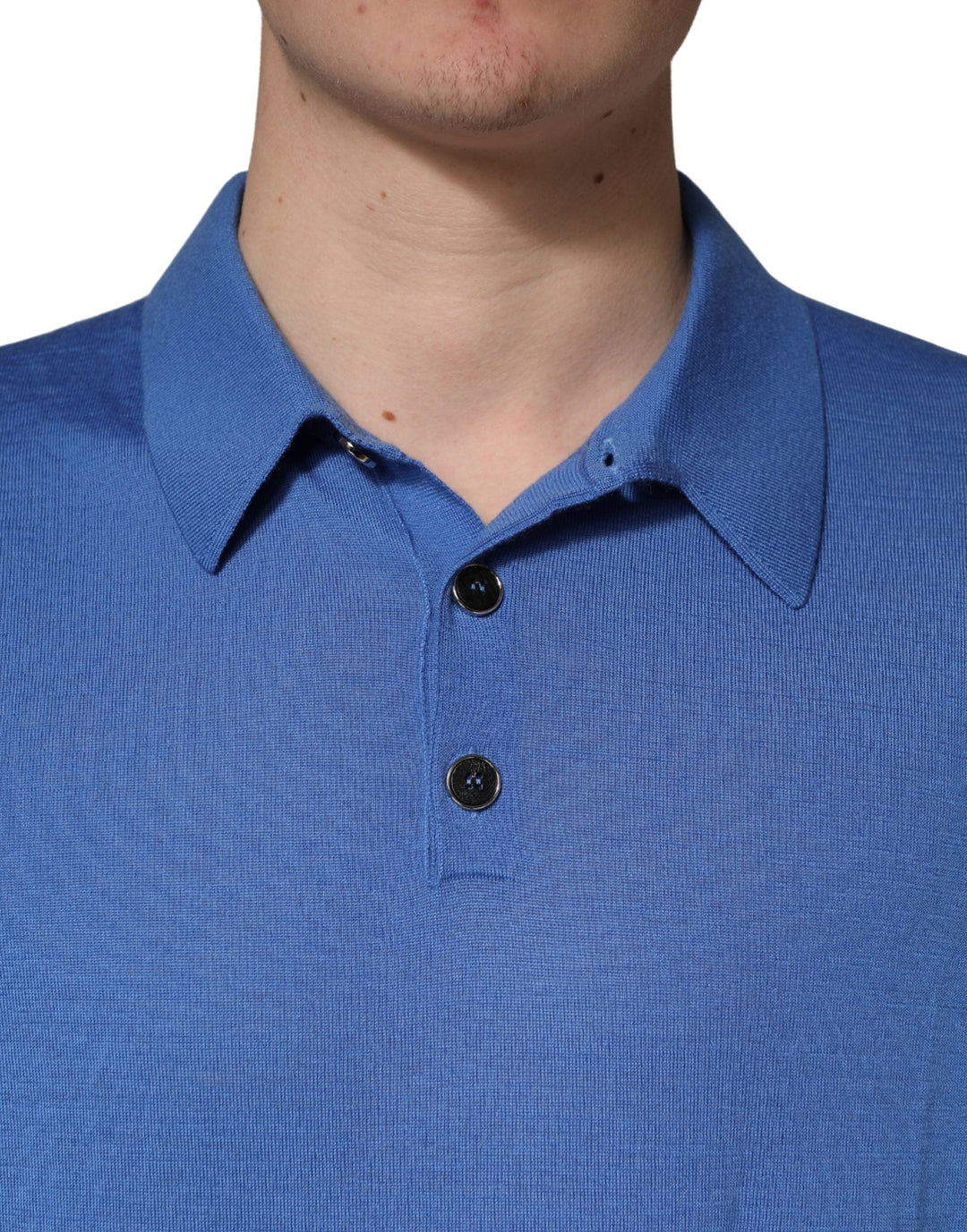 Dolce &amp; Gabbana Blue Cashmere Short Sleeves Polo T-shirt