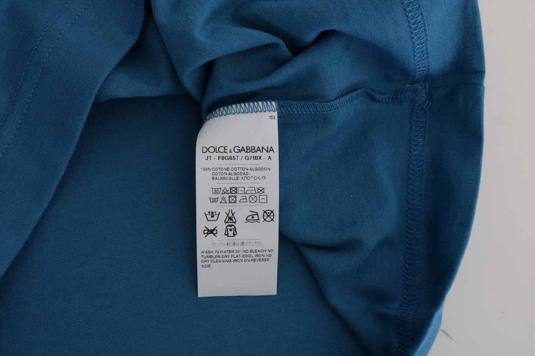 Dolce &amp; Gabbana - Blue Cotton 2017 Motive T-Shirt