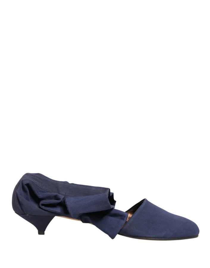 Dolce &amp; Gabbana Blue Cotton Ankle Boots Shoes