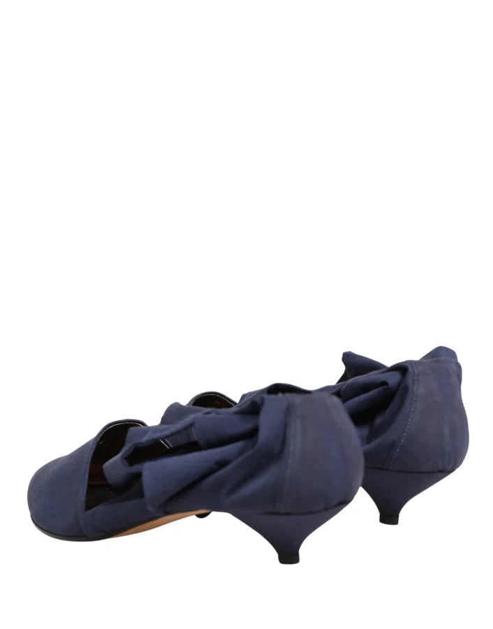Dolce &amp; Gabbana Blue Cotton Ankle Boots Shoes