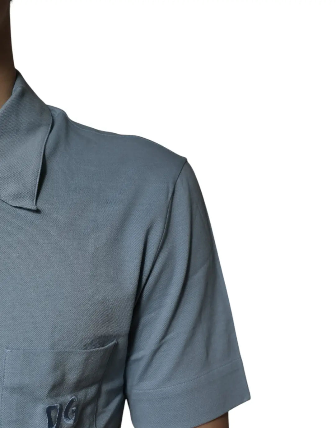 Dolce &amp; Gabbana Blue Cotton Button Down Casual Men Polo Shirt