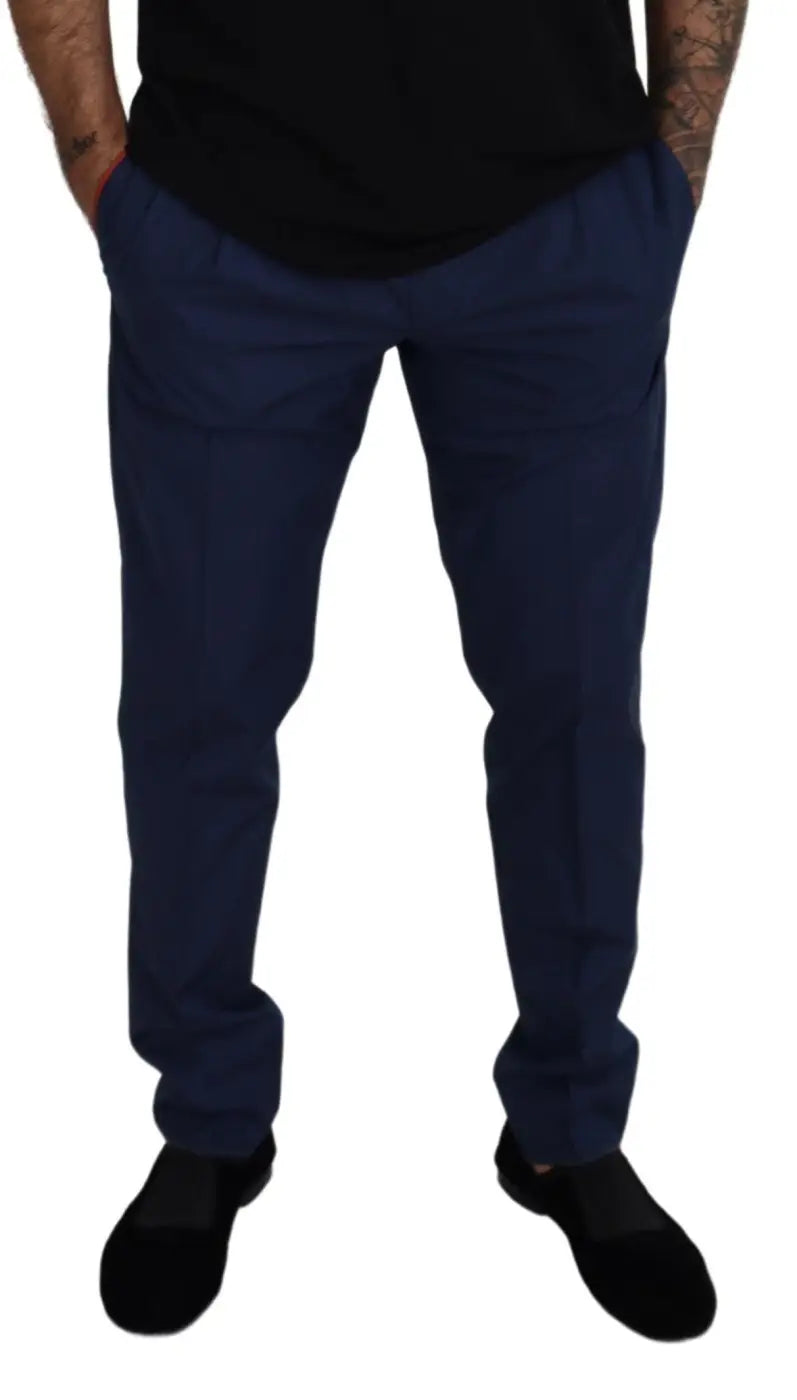 Dolce &amp; Gabbana Blue Cotton Dress Pants