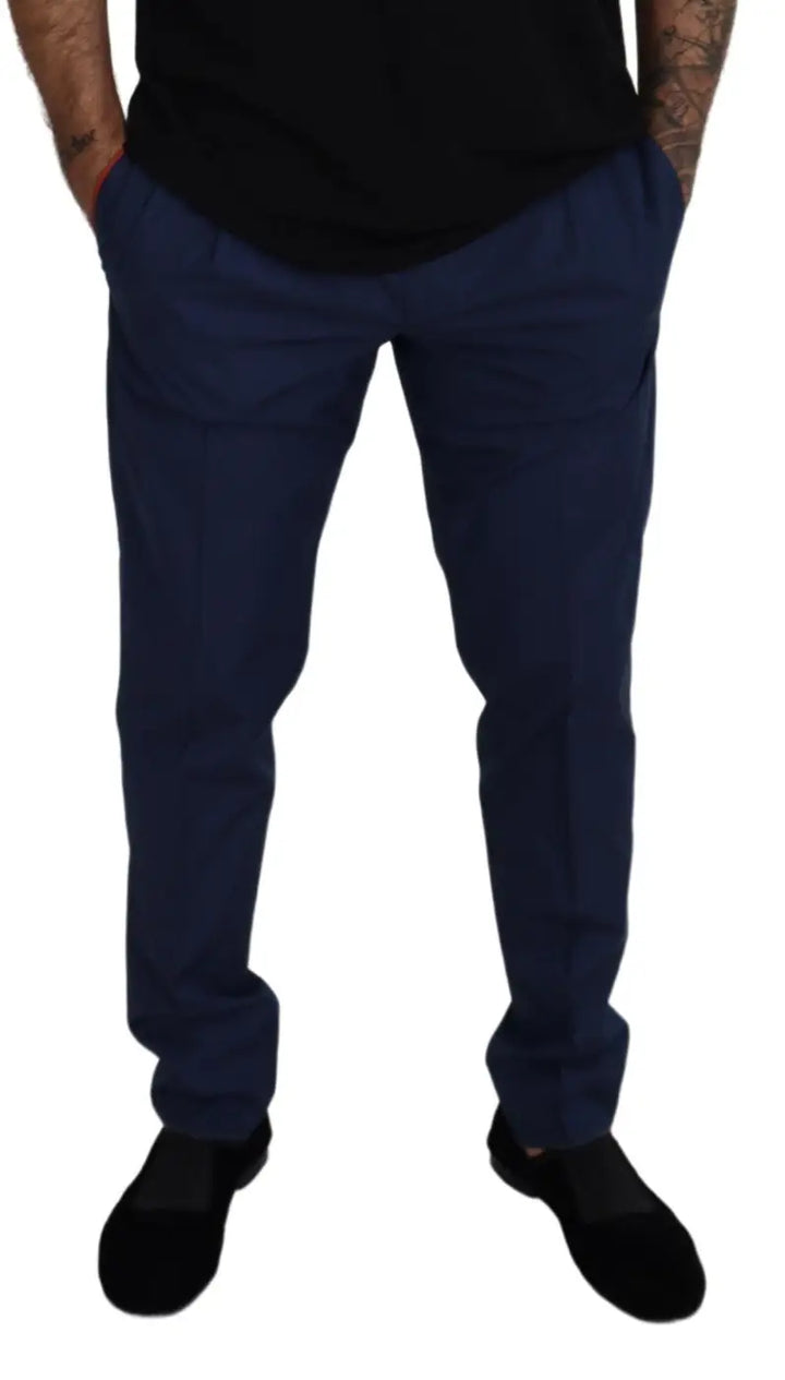Dolce &amp; Gabbana Blue Cotton Dress Pants