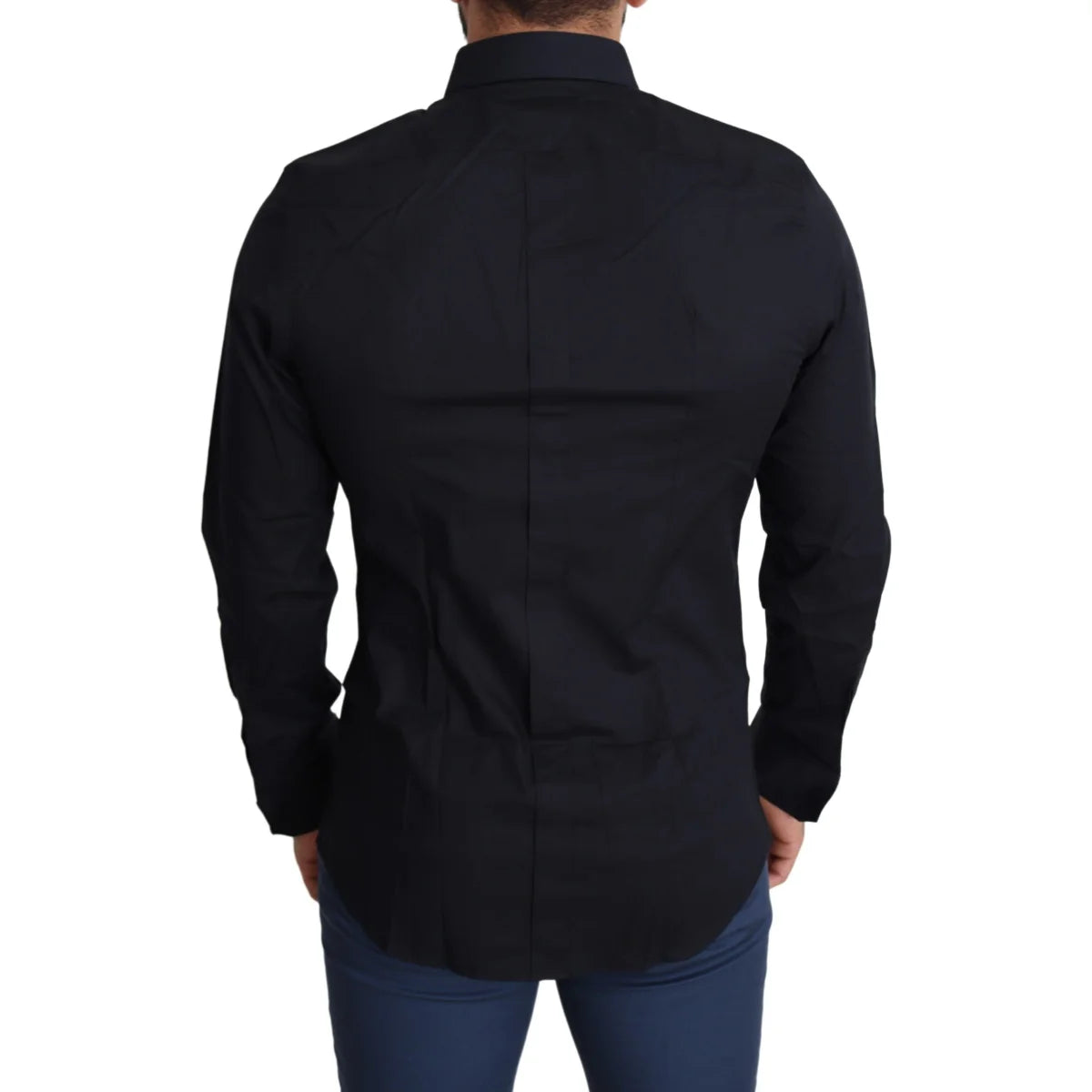 Dolce and Gabbana Blue Cotton Dress Shirt for Men Luxury Formal Style &