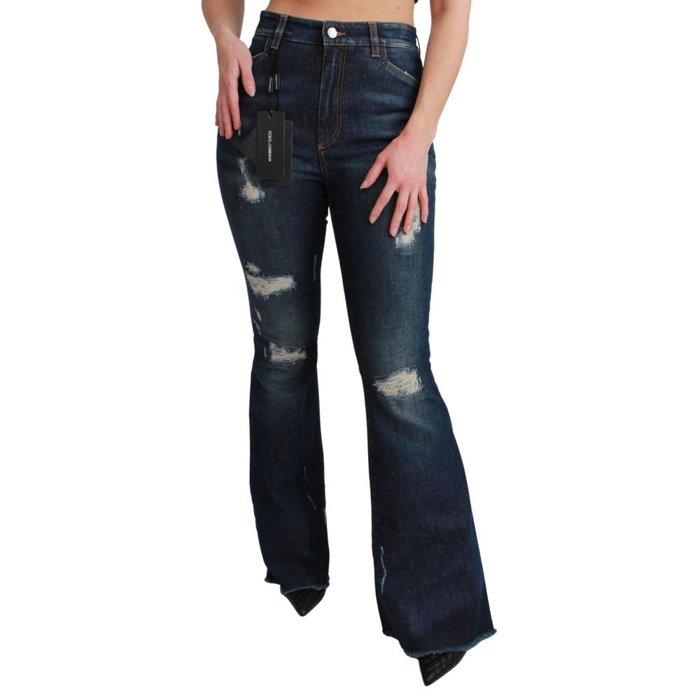 Dolce &amp; Gabbana Blue Cotton Flared Jeans