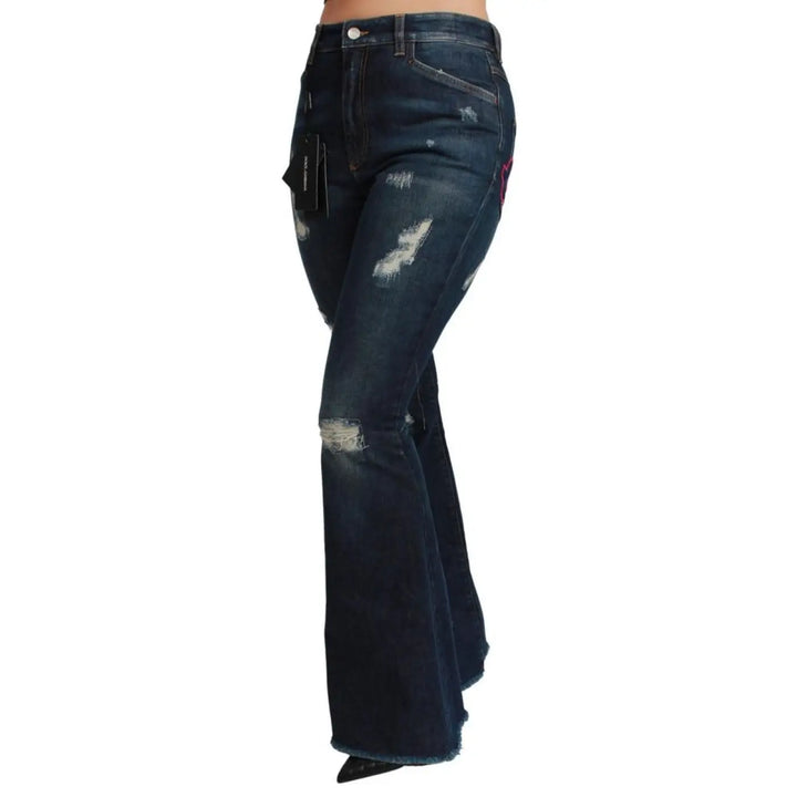 Dolce &amp; Gabbana Blue Cotton Flared Jeans