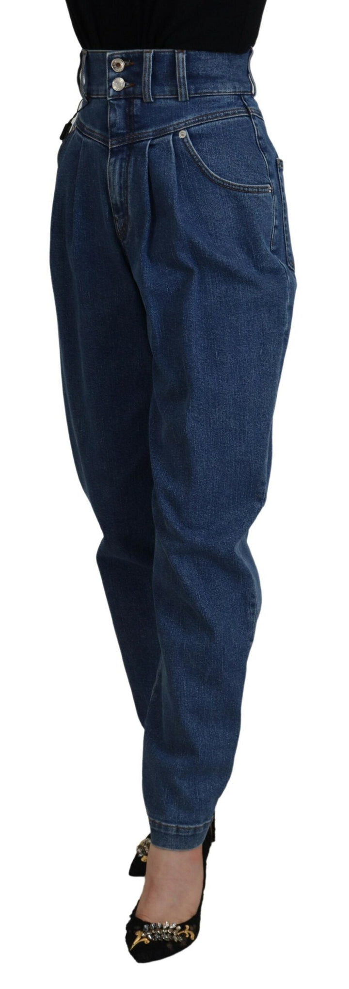 Dolce &amp; Gabbana Blue Cotton High-waisted Jean
