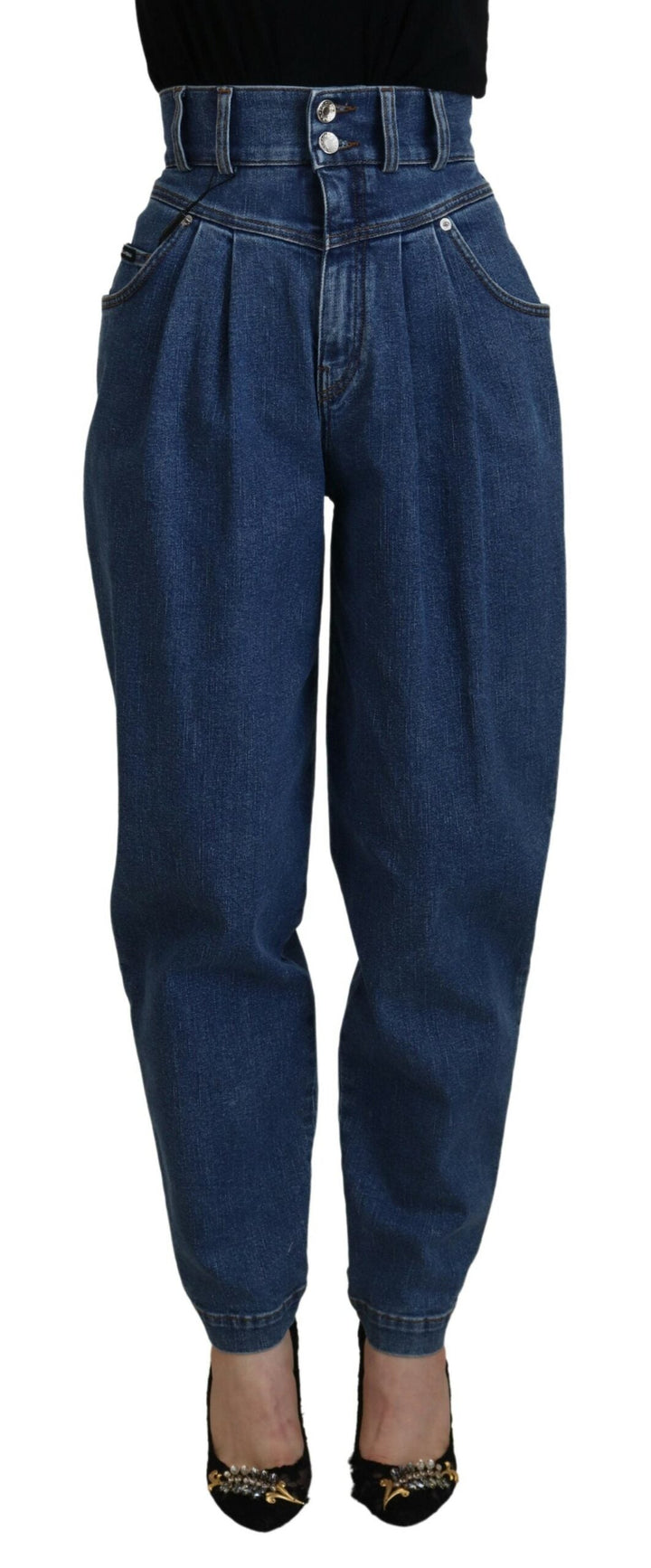 Dolce &amp; Gabbana Blue Cotton High-waisted Jean