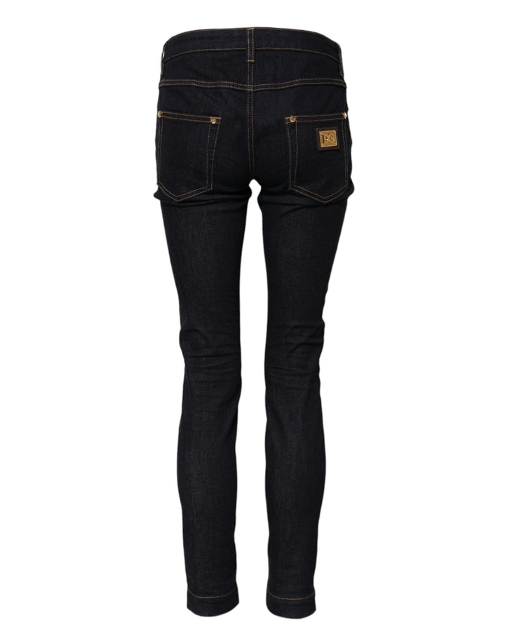 Dolce &amp; Gabbana Blue Cotton Pretty Lowwaist Skinny Denim Jeans