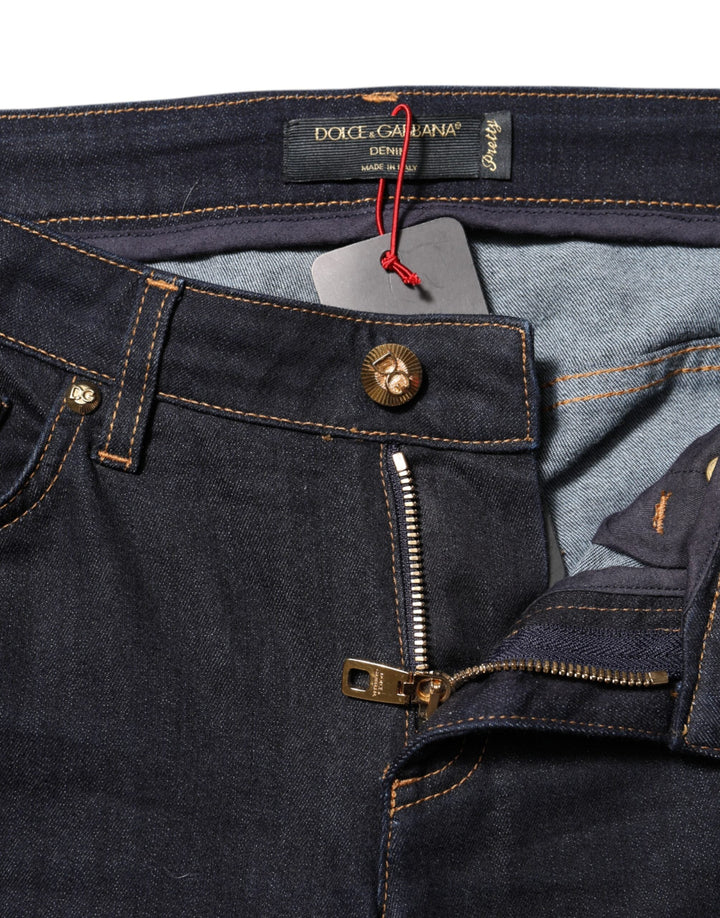 Dolce &amp; Gabbana Blue Cotton Pretty Lowwaist Skinny Denim Jeans