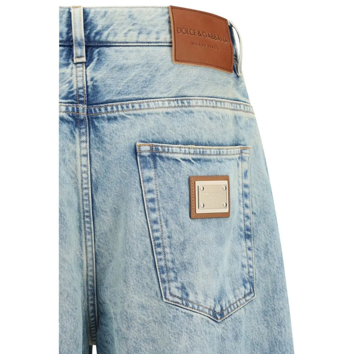 Dolce &amp; Gabbana Blue Cotton Relaxed Fit Jeans