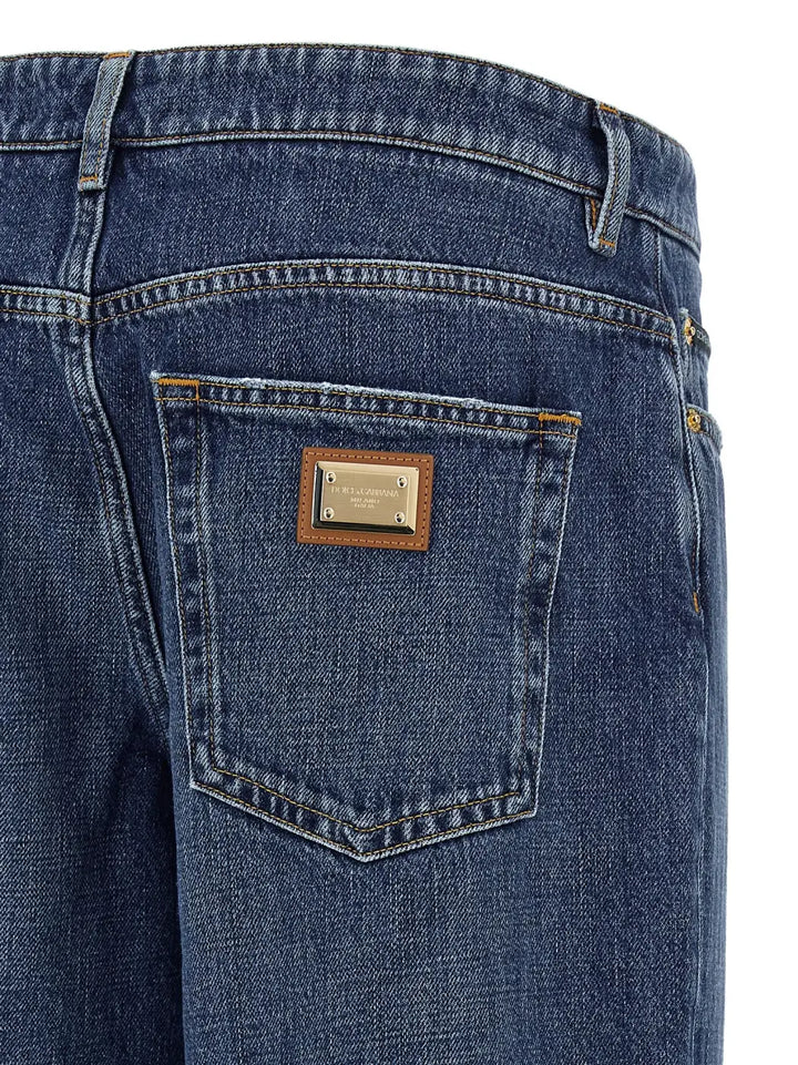 Dolce &amp; Gabbana Blue Cotton Relaxed Fit Jeans