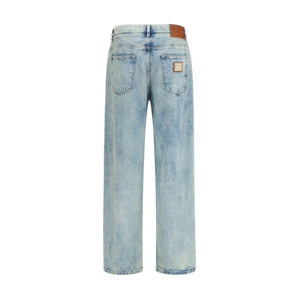 Dolce & Gabbana Blue Cotton Relaxed Fit Jeans