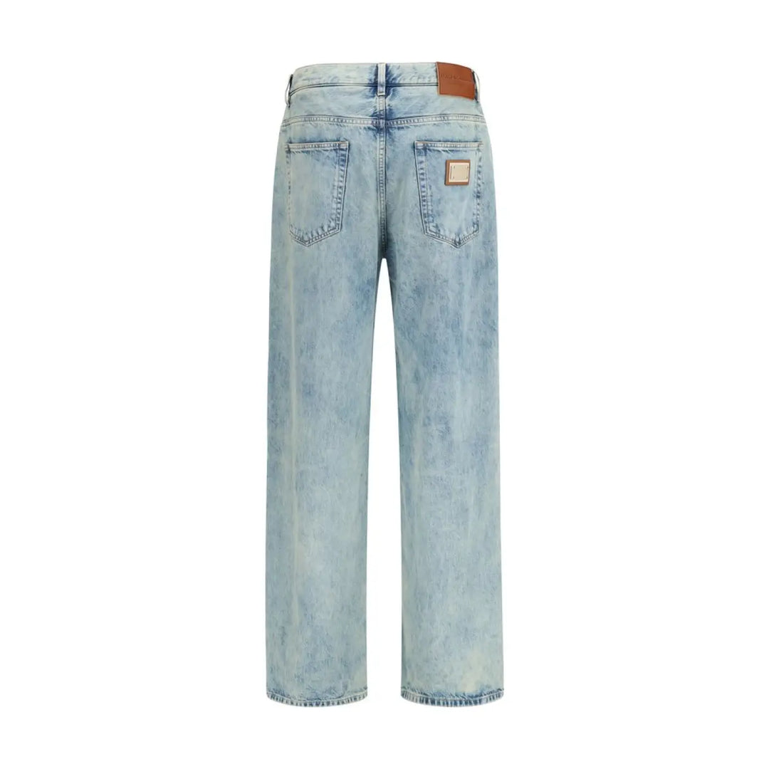 Dolce &amp; Gabbana Blue Cotton Relaxed Fit Jeans