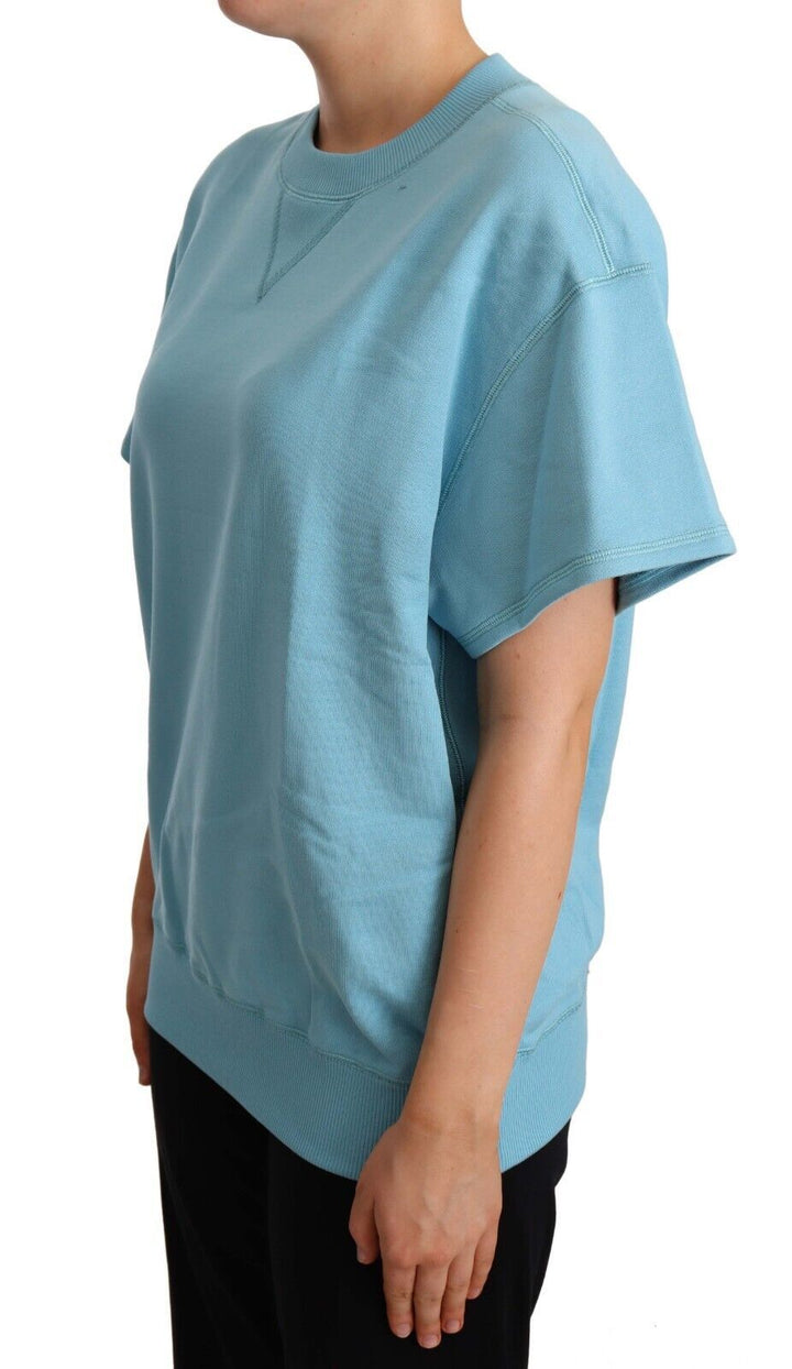 Dolce &amp; Gabbana - Blue Cotton Short Sleeves Crew Neck Top