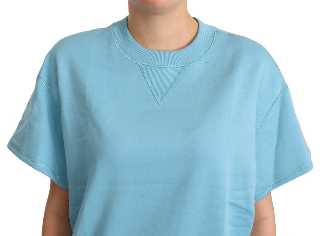 Dolce &amp; Gabbana - Blue Cotton Short Sleeves Crew Neck Top