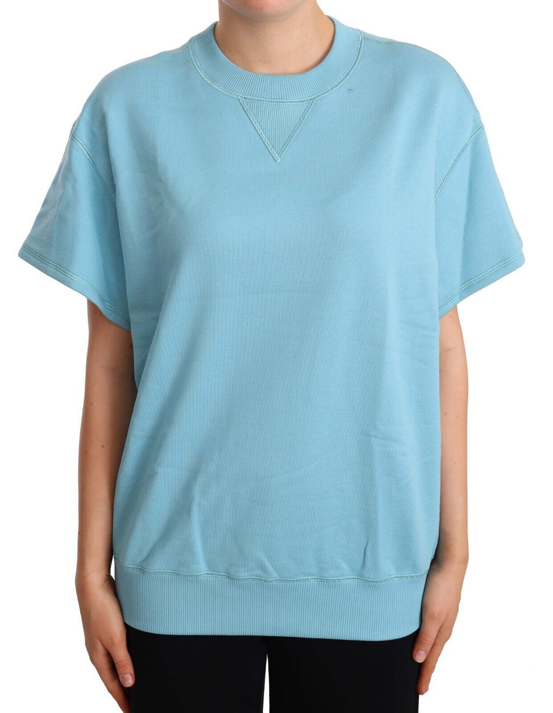 Dolce &amp; Gabbana - Blue Cotton Short Sleeves Crew Neck Top