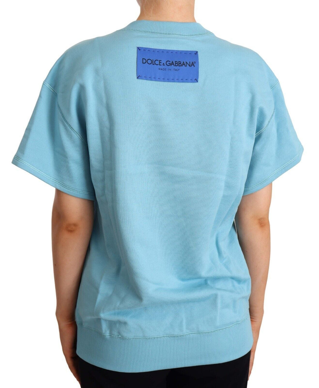 Dolce &amp; Gabbana - Blue Cotton Short Sleeves Crew Neck Top