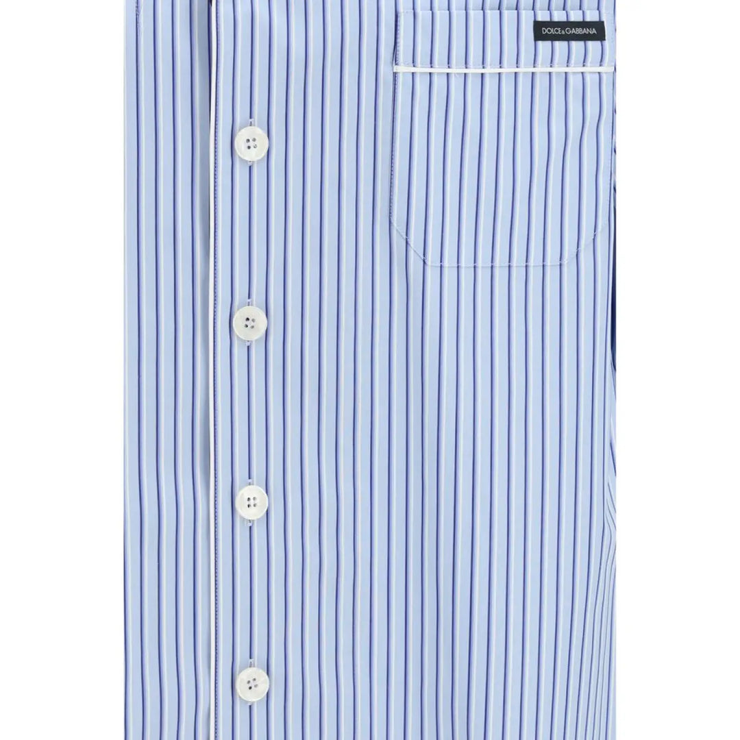 Dolce &amp; Gabbana Blue Cotton Shortsleeve Shirt