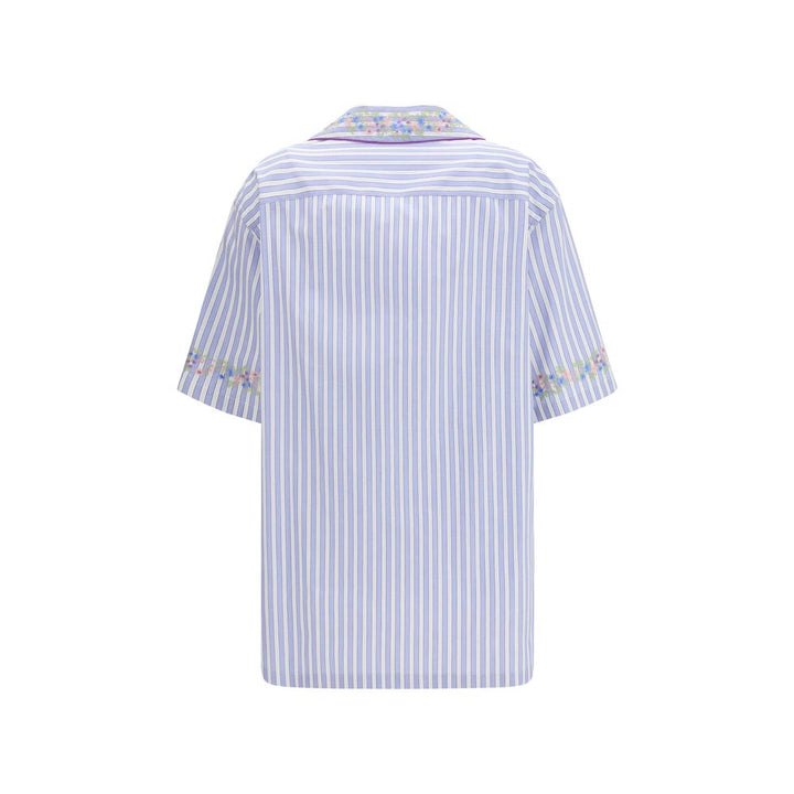 Dolce &amp; Gabbana Shirts - Blue Cotton Shortsleeve Shirt